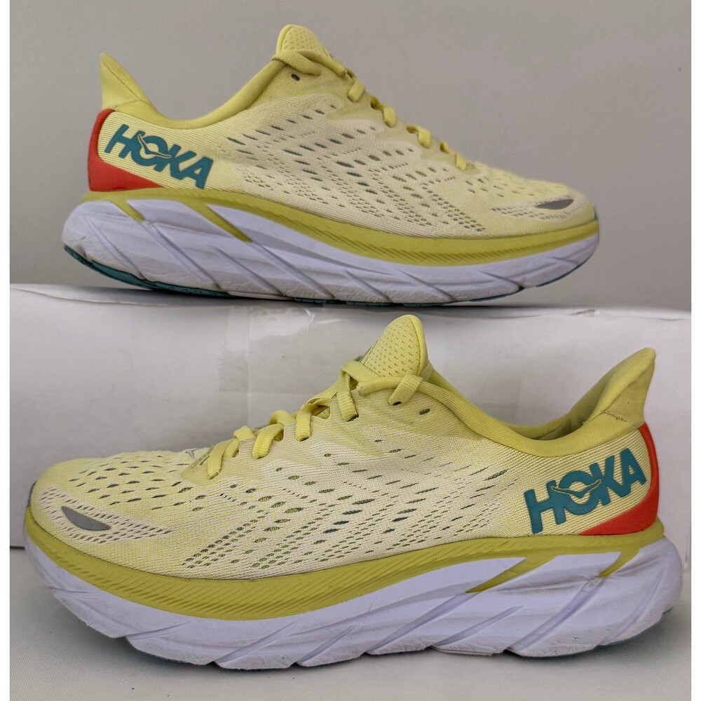 Hoka Clifton 8 Yellow Athletic Running Shoes Women's 8B
